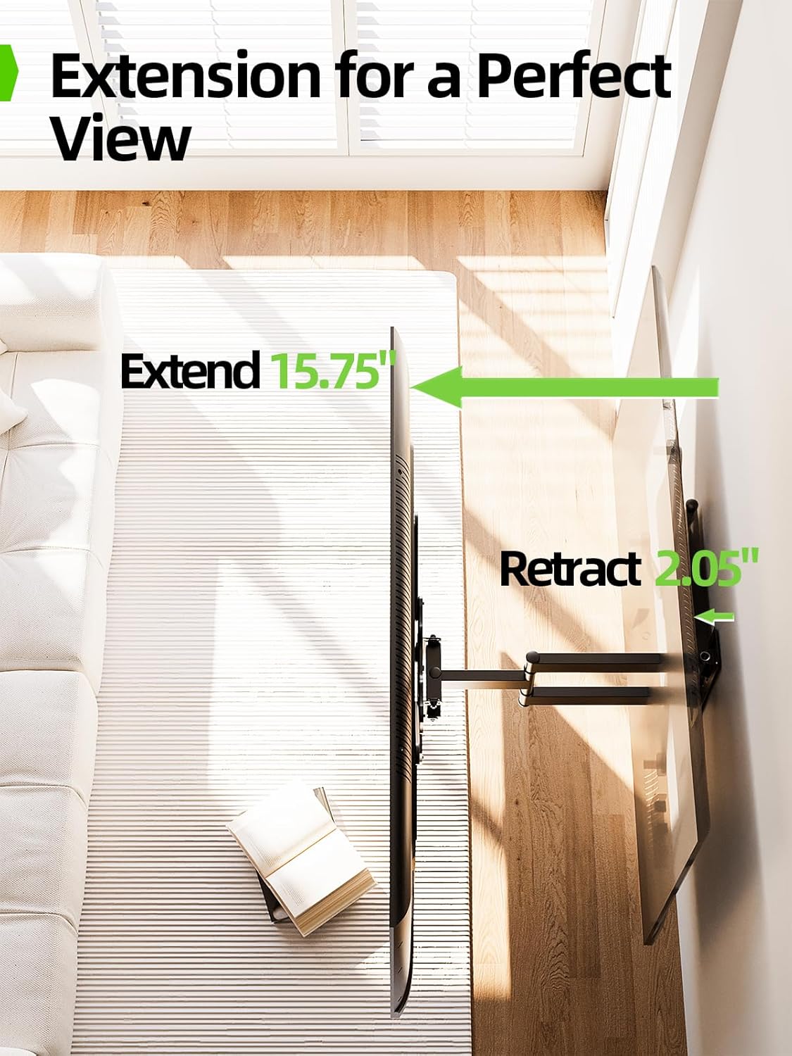 USX Mount TV Wall Mount - Full Motion Bracket for 26-60 Inch TVs, Swivel & Tilt, Max VESA 400x400mm
