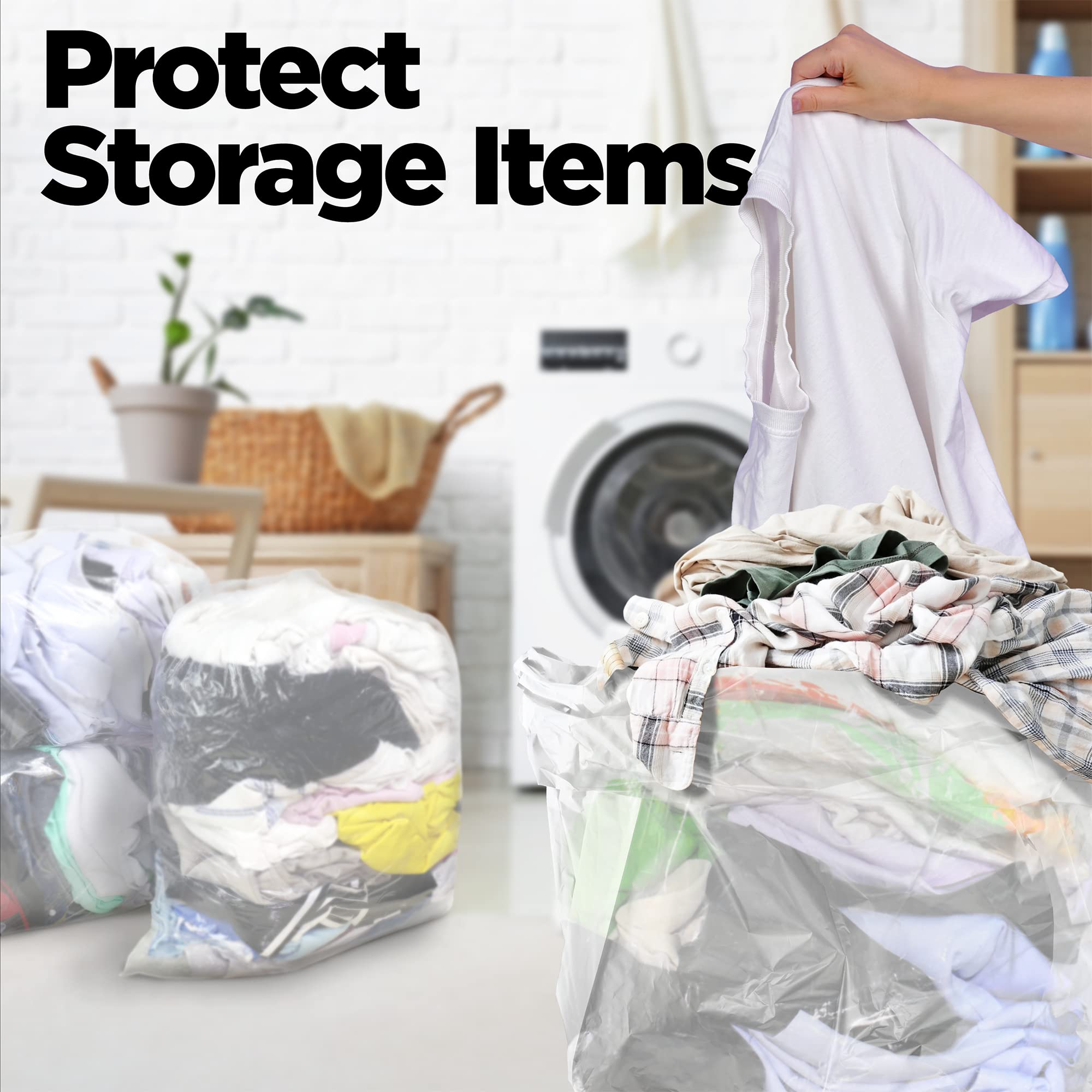 ToughBag 55 Gallon Clear Trash Bags (150 COUNT) – Large Clear Trash Bags 55-60 Gallon Heavy Duty Can Liners - Made in USA