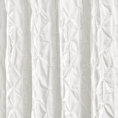 Lush Decor Ravello Pintuck Shower Curtain, 72" W x 72" L, White - Luxe Pintuck Embellishment - Chic Textured Design - Traditional Glam & Farmhouse Bathroom Decor