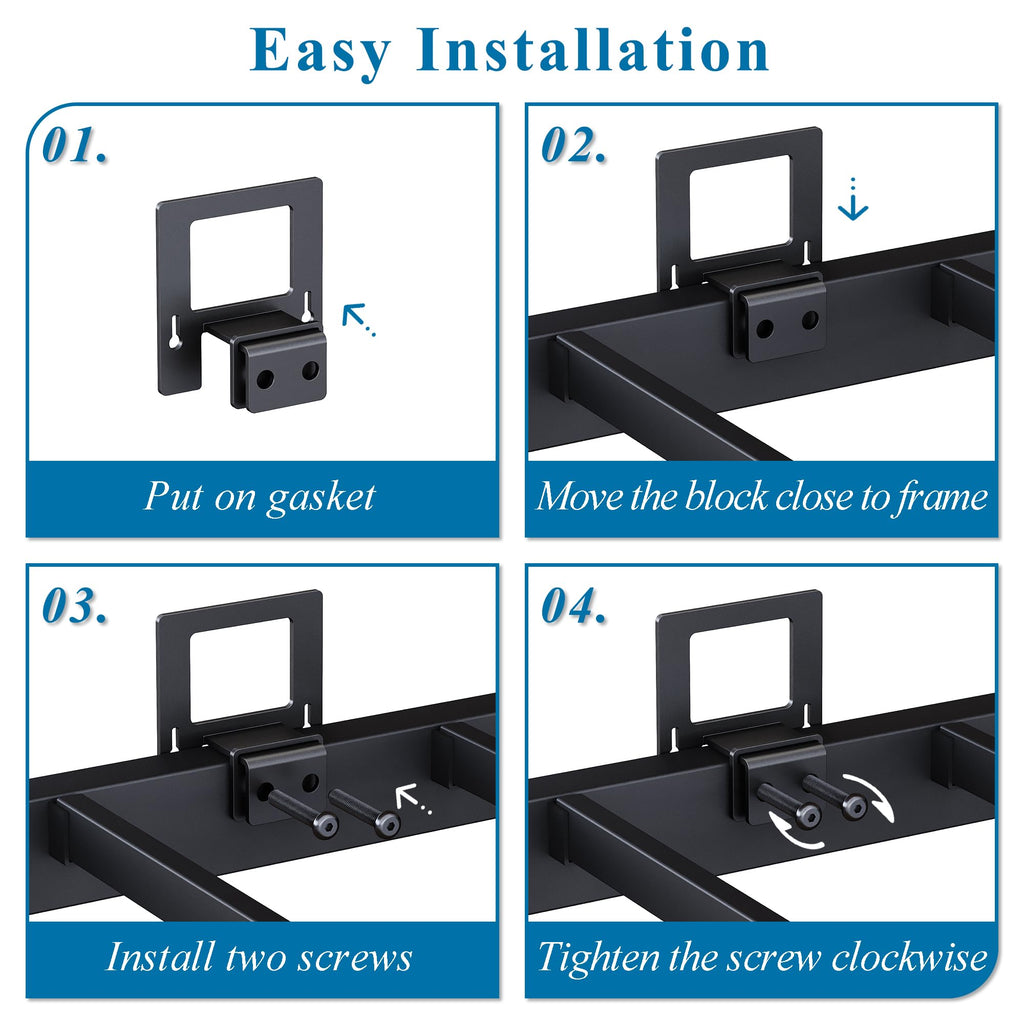 FSJianYi Non Slip Mattress Gaskets for Metal Bed Frame, 6 pcs Anti-Slip Holder in Place Gripper, Easy to Installation Keep Mattress from Sliding Gripper, Mattress Slide Stopper, Black
