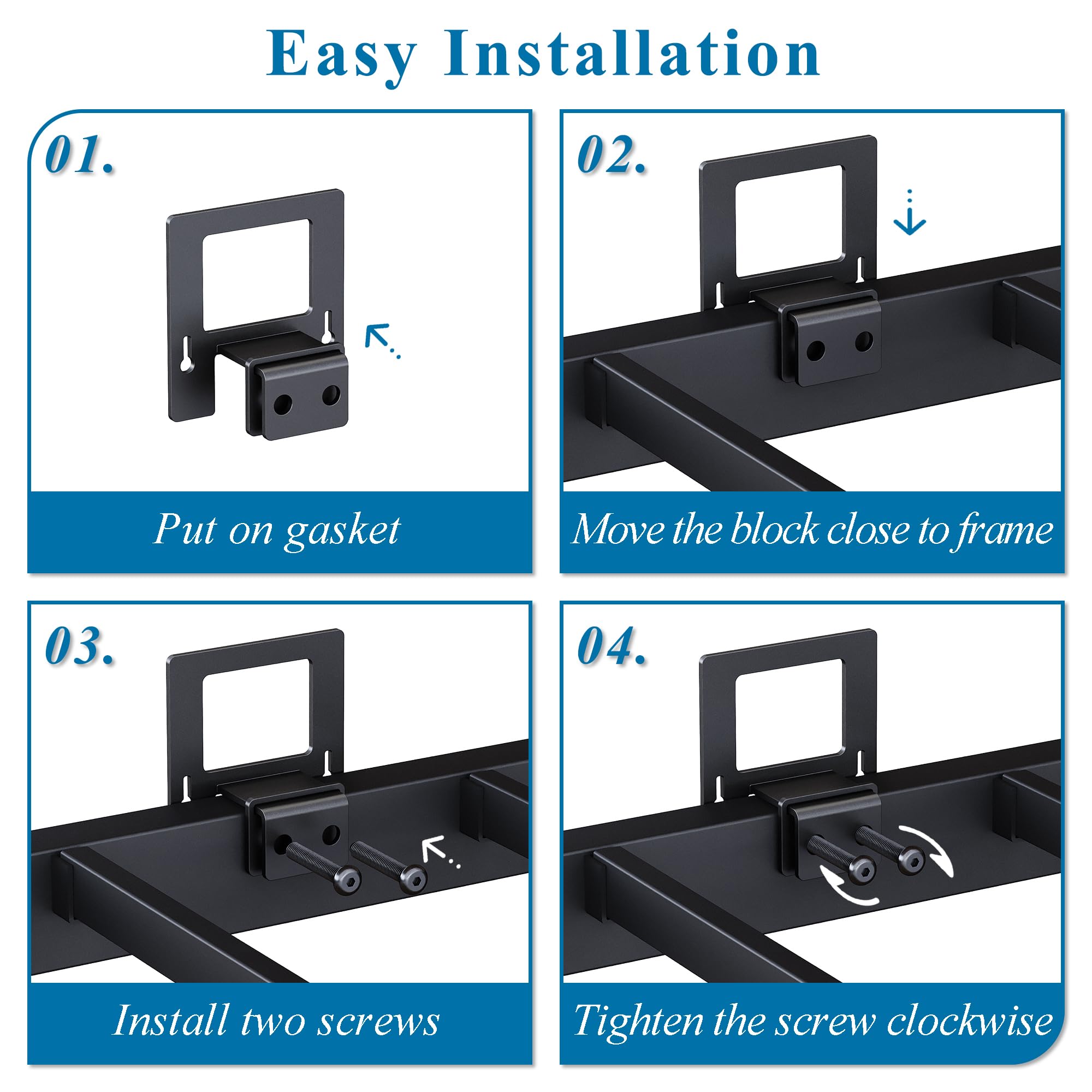 FSJianYi Non Slip Mattress Gaskets for Metal Bed Frame, 6 pcs Anti-Slip Holder in Place Gripper, Easy to Installation Keep Mattress from Sliding Gripper, Mattress Slide Stopper, Black