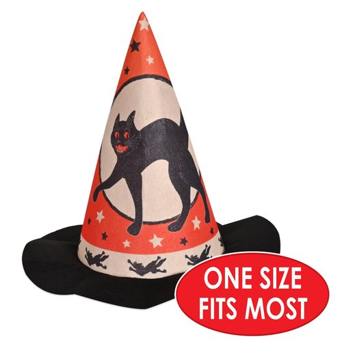 Beistle Vintage Halloween Felt Hats, Set of 2- Spooky Costume and Trick-or-Treat Party Accessories