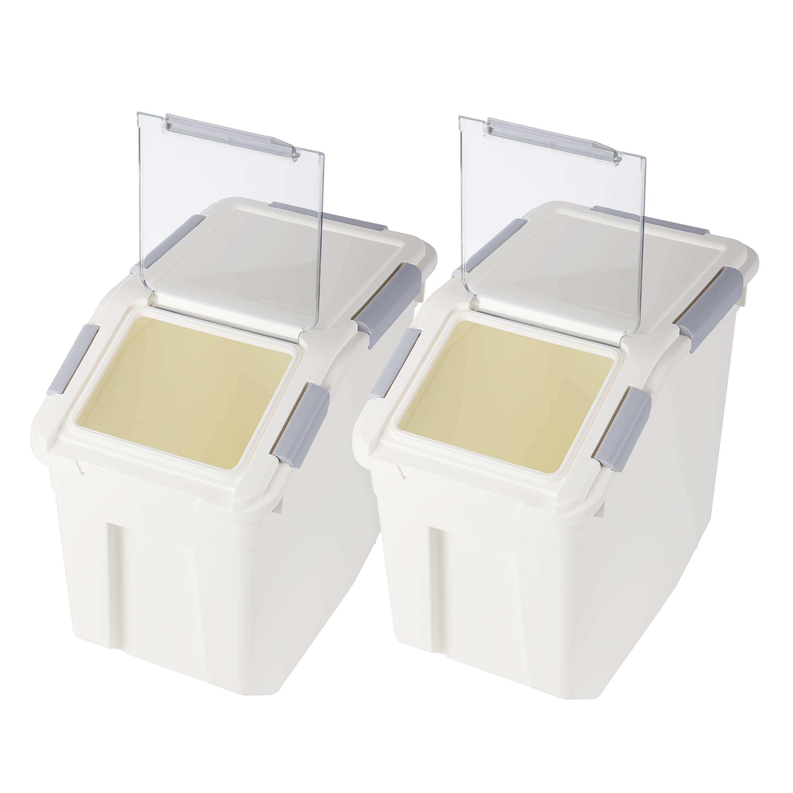 EonTone [2-Pack] 30 lbs Rice Storage Container, 15L Airtight Food Bin with Wheels for Flour, Pet Food