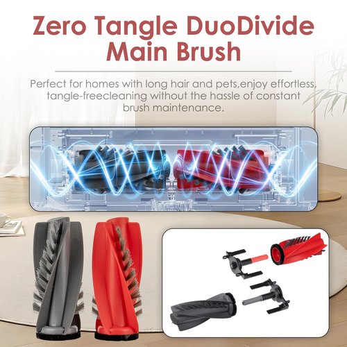 (4 Pack) Replacement Roller Brushes for Roborock Qrevo Curv/ CurvX/ Curv S5X 5A1 5XC/ Qrevo Edge/ Edge S5A/ Qrevo S5V/ Qrevo C, Saros 10R, Saros 10, Qrevo S5V, Main Brush Accessories, Brush Roller