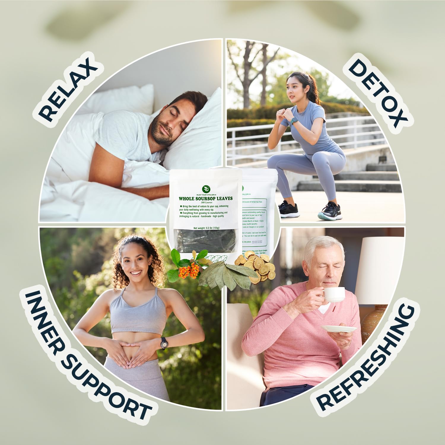Soursop Leaf Tea – Up to 350 Dried Whole Leaves, 5.5 oz, Graviola Herbal Tea, Handpicked, Naturally Caffeine Free, Re-Steepable Loose Leaf, Smooth & Refreshing Flavor, Makes 100+ Cups