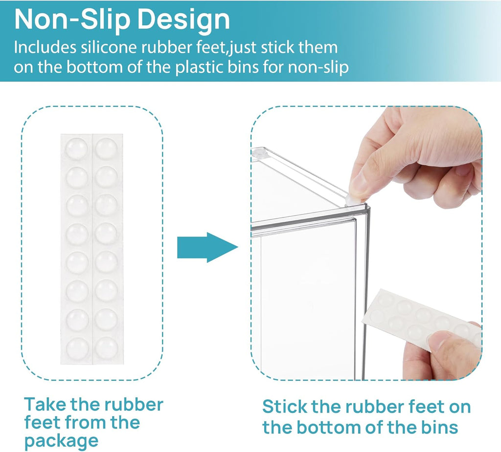Vtopmart Clear Stackable Storage Drawers - 7.6" Plastic Organizers for Skincare & Cosmetics | 4-Pack