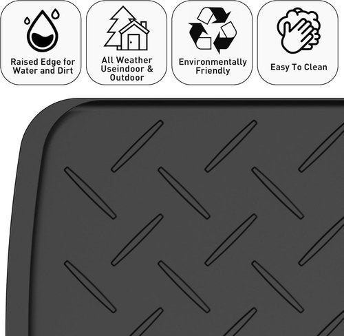 Boot Trays Heavy-Duty Rubber Mat - Waterproof Shoe Tray for Entryway | Multi-Purpose 27.56 x 15.75 Inch