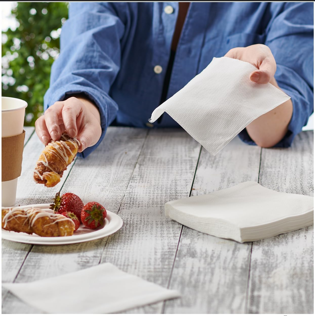 Pantry Value White Lunch Napkins | 500 Count - 1-Ply Absorbent Disposable Paper for Events & Everyday Use