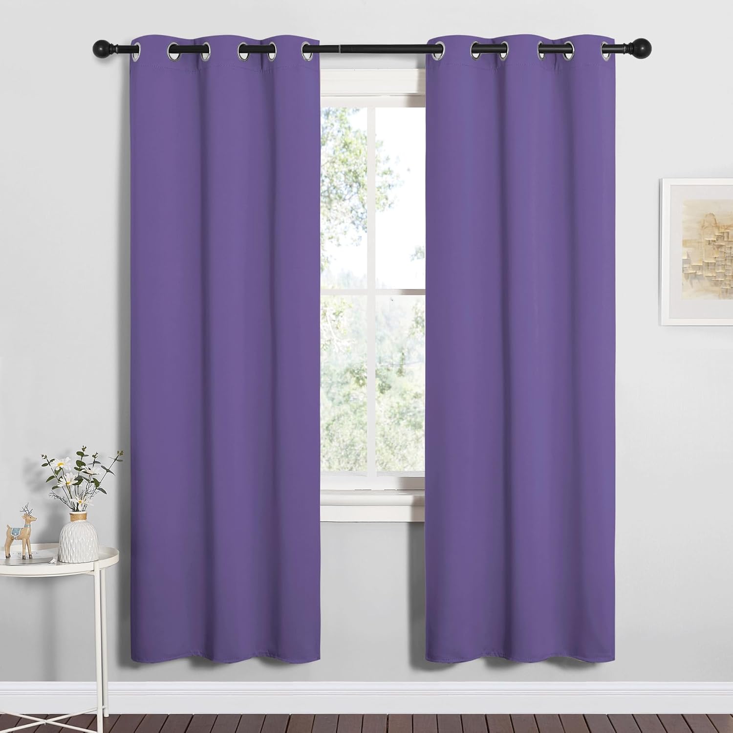 NICETOWN Blackout Curtain Panels - Thermal Insulated Grommet Drapes | Lilac Purple, 34x72 Inch (1 Pair)
