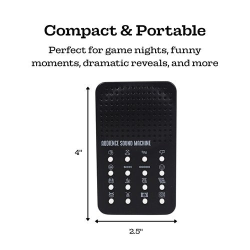 Audience Sound Machine with 16 Cheers, Boos, Applause, Cheering, Cricket Noises, Rim Shot, Record Scratch - Portable Electronic Audience Themed Sound Maker for Kids with 16 Effects - Practical Joke
