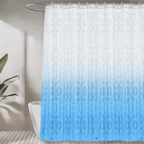 LiBa PEVA Shower Curtain Liner - 8G Waterproof, 72x72 Inch with Oceanic Gradient & Magnets