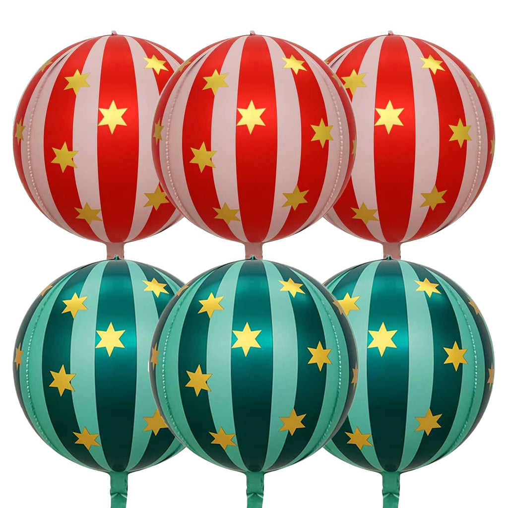 Carnival balloons Red and Pink Foil Balloons 22Luch for Circus Theme Party Decorations Retro Party Decor 6Pack