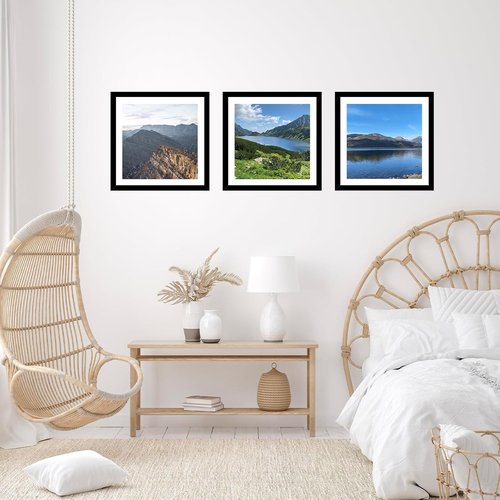 JCJMY 12x12 Picture Frame - Versatile Display for 10x10 or 12x12 Art | Black Wall Hanging with Plexiglass