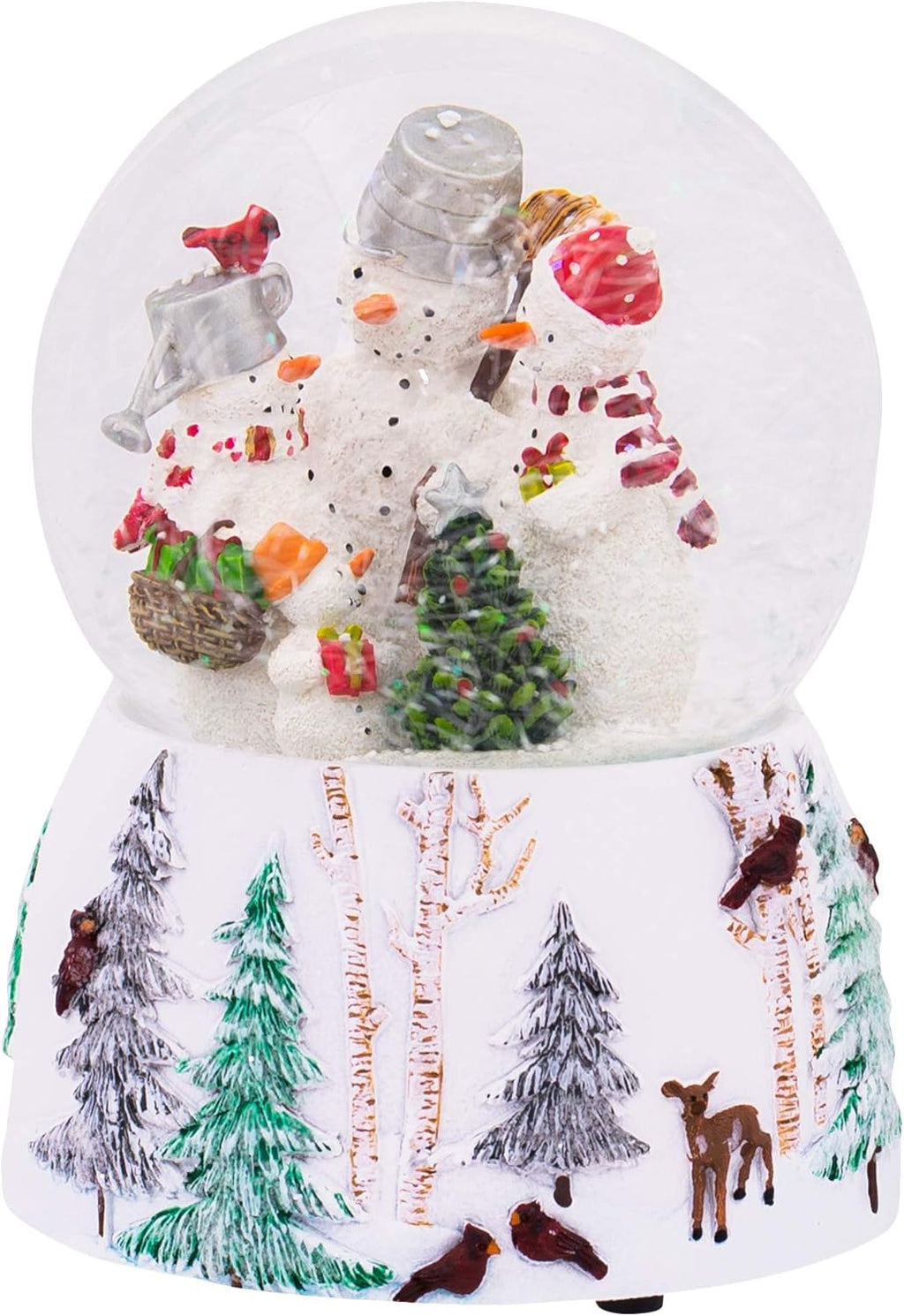 Roman Snowman Family Glitterdome - 5.75" Wind-Up Musical Snow Globe | Holiday Decor
