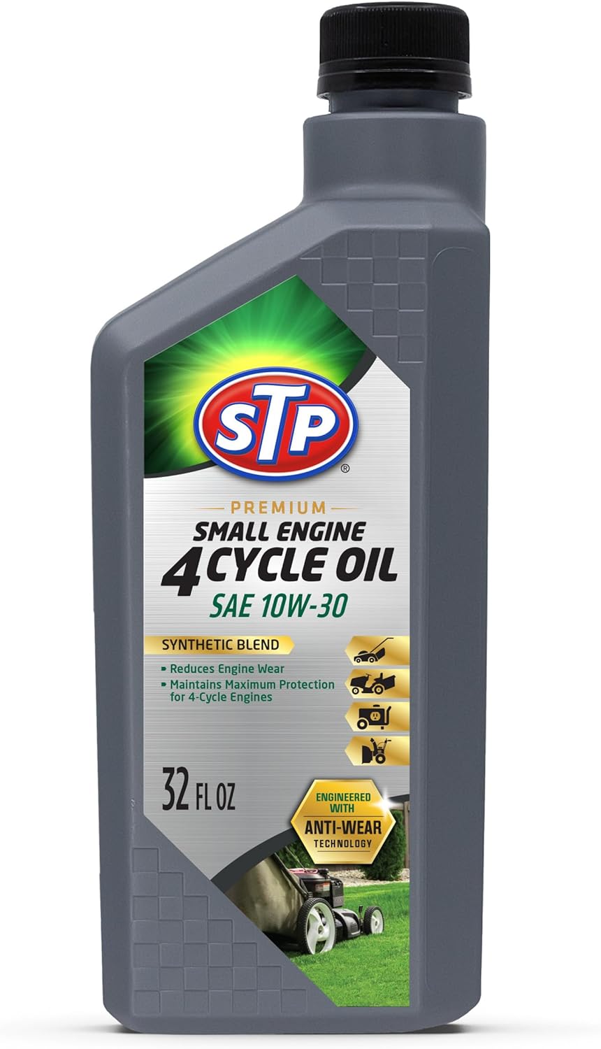 STP Premium Small Engine Oil - SAE 10W-30 Formula for Lawnmowers & Tractors | 32 Oz