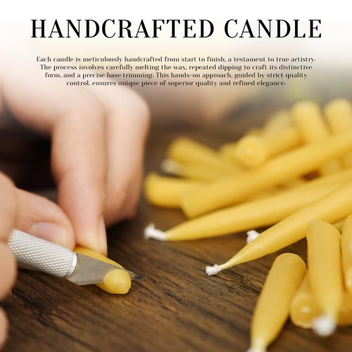 DEYBBY 20 Minute Beeswax Meditation Candles for Thanksgiving - 24pcs Mini Beeswax Taper Candle Gift Set with 2 Small Candle Holders