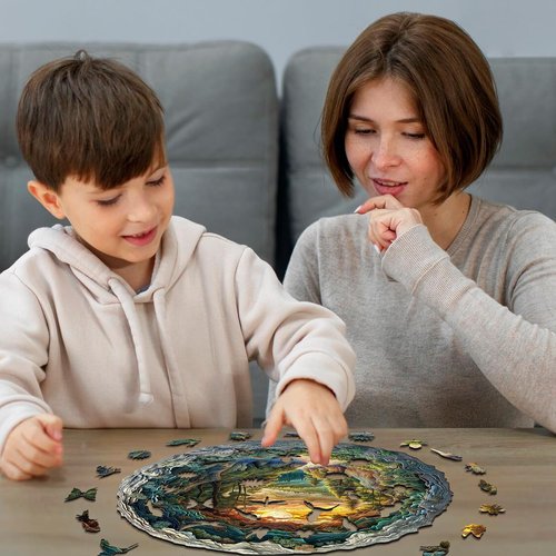 Jigfoxy 3D Wooden Puzzle for Adults - Unique Animal Shape Jigsaw | Perfect Christmas & Thanksgiving Gift (100 Pcs, 8.5 x 8.4 in)