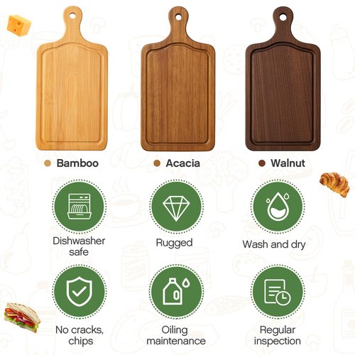 Nuenen 30 Pcs Mini Wooden Charcuterie Board Bulk, Small Wood Cutting Board for Crafts Laser Engraving with Knives Organza Bags Wedding Baby Shower Favors Gift (Square,Bamboo Color)