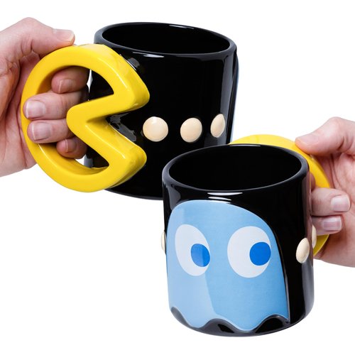 Paladone PAC-MAN Officially Licensed Ceramic Mug - 600ml (20 fl oz) Retro Gaming Coffee Cup Featuring Inky, Gamer Gift for All Ages Classic Arcade Drinkware