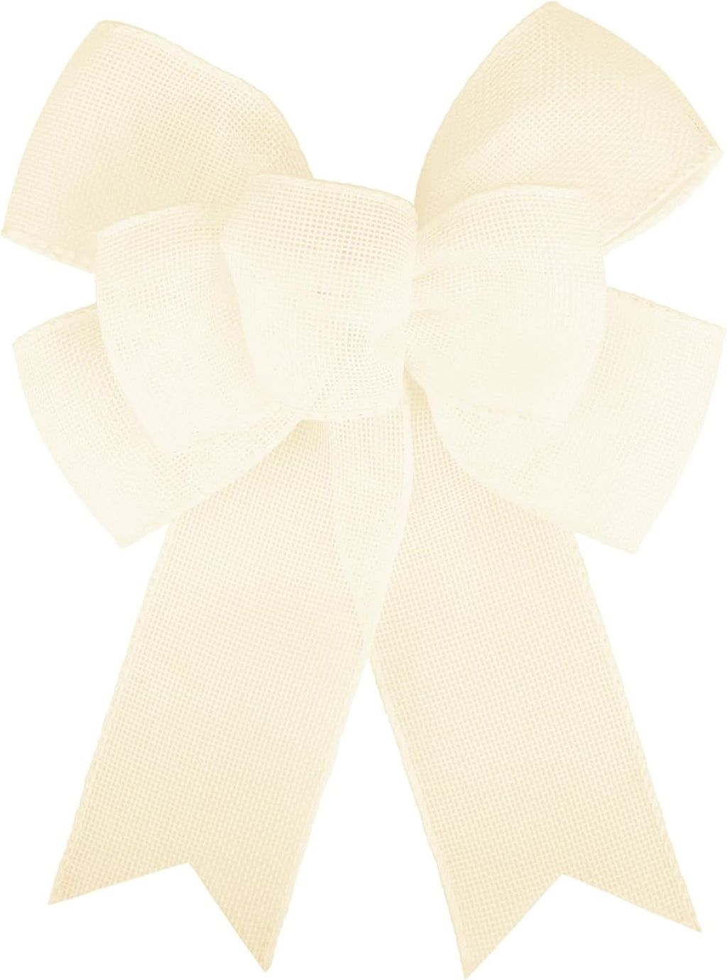 Meseey Natural Cream Burlap Wired Ribbon - Handmade Premade Bows for Wreaths & Gift Wrapping | 2 Pcs Set