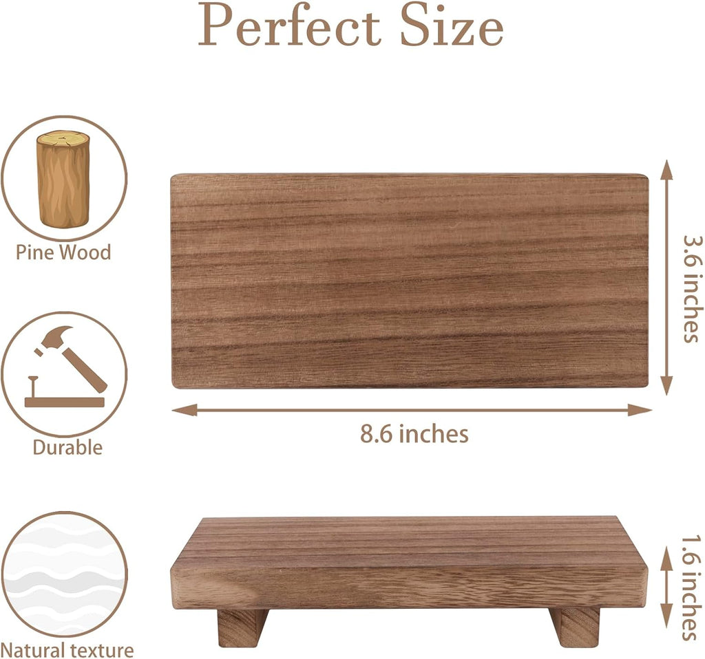Zoocatia Small Wooden Tray Stand - Farmhouse Bathroom Decor & Kitchen Soap Dish Holder | Brown