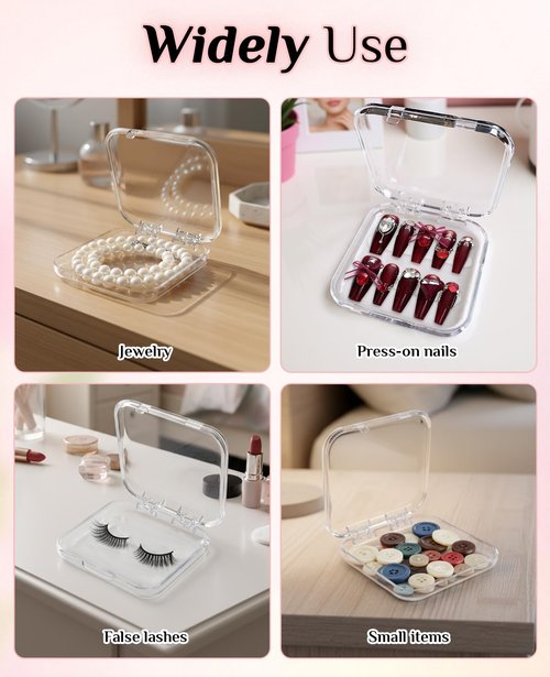 Gaahkai 16PCS Press on Nail Boxes, Nail Cases for Press Ons with Adhesive Double Sided Tape