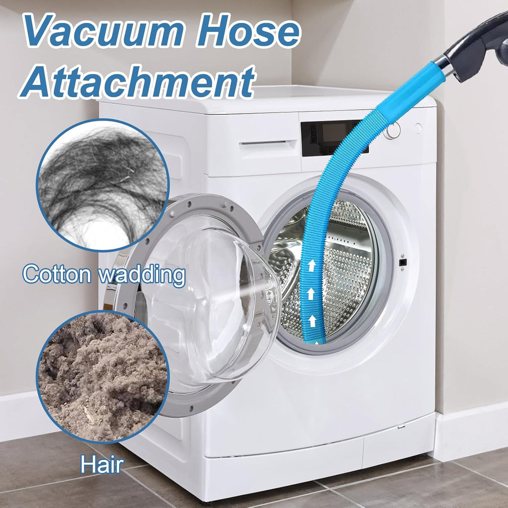 Upgraded Dryer Lint Vent Cleaner Kit - Flexible Vacuum Hose Attachment for Efficient Lint Removal | Universal Deep Cleaning Brush for Clogged Ducts