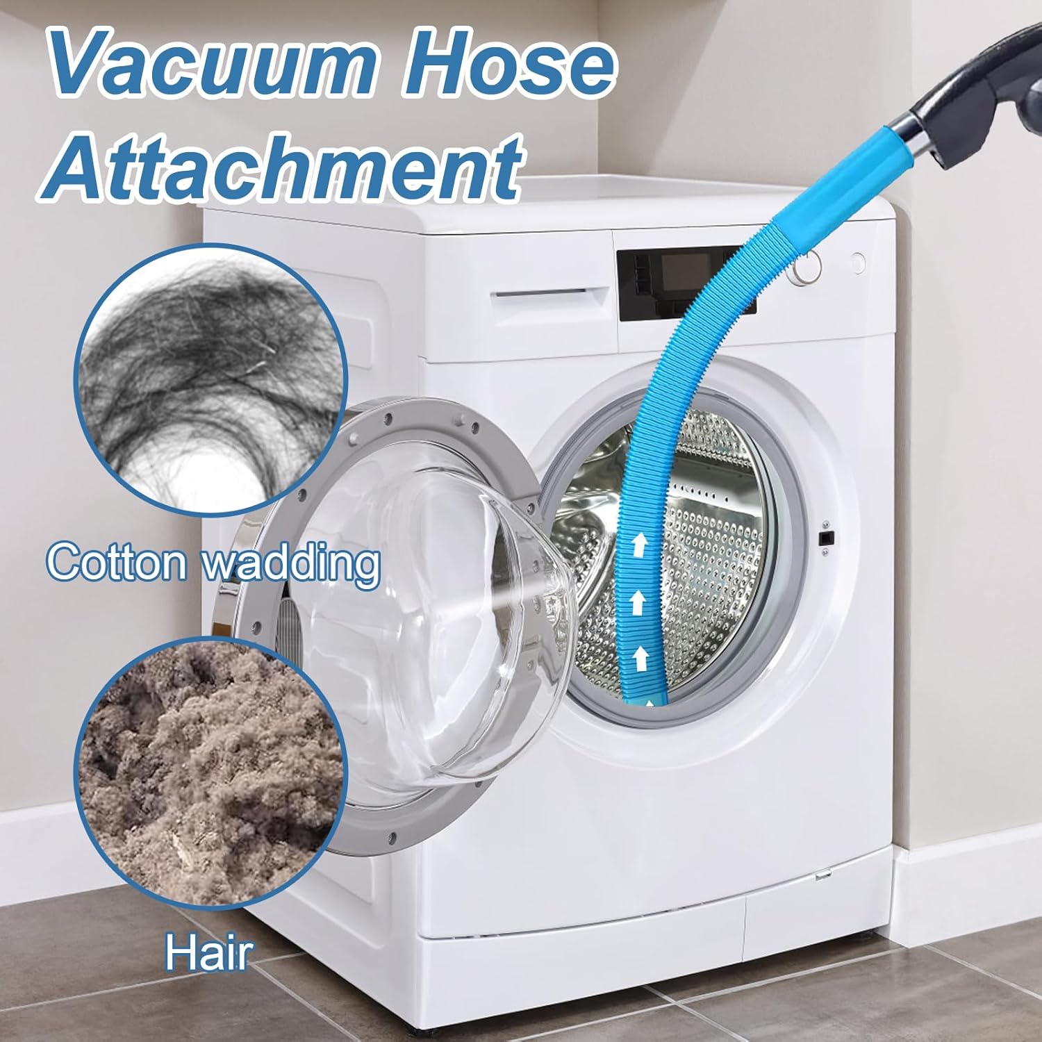 Upgraded Dryer Lint Vent Cleaner Kit - Flexible Vacuum Hose Attachment for Efficient Lint Removal | Universal Deep Cleaning Brush for Clogged Ducts