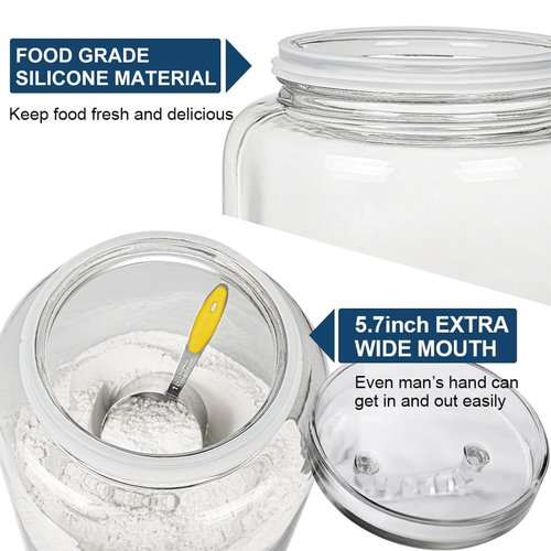 Daitouge 3 Gallon Glass Jar with Lid, Wide Mouth Large Glass Canister with lid, Super Large Cookie Jar for Food Storage, Sugar, Flour, Cookies,Dog Treats