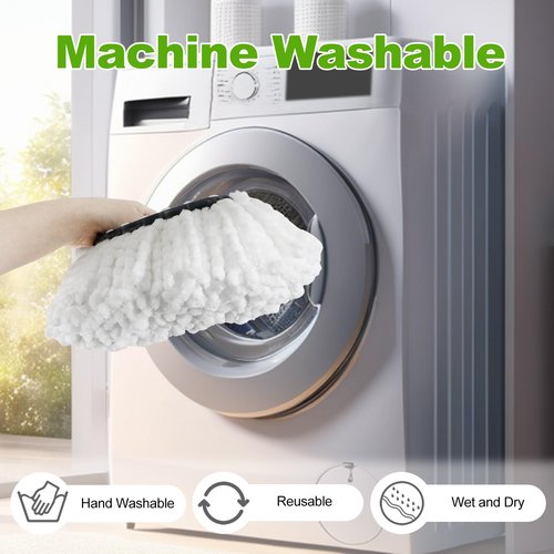 Mop Heads Replacements for O Ceda,Mop Replace Head for Oceda Easywring 1 Tank,Include 3 Spin Mop Replacement Head 1 Scrub Brush and 1 Mop Base Deep Cleaning & Machine Washable