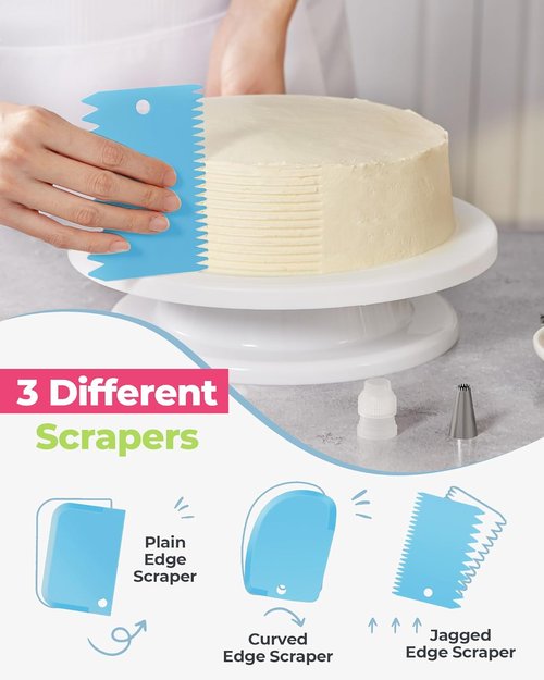 Kootek 32-Piece Cake Decorating Kit - 24 Icing Piping Tips & 2 Reusable 12-Inch Pastry Bags