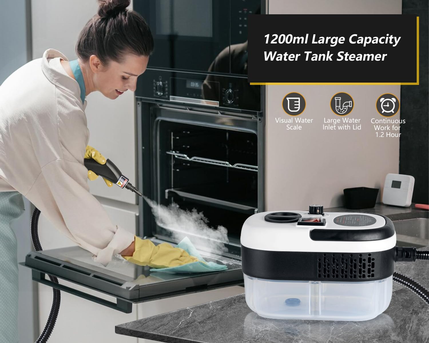 Skiennix 7-in-1 Steam Cleaner - 2500W High Pressure Handheld Steamer for Home, Car & Upholstery Cleaning