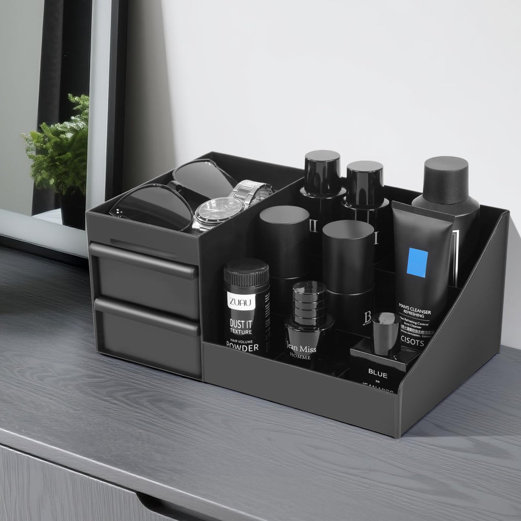 YIOJOYD Mens Cologne Organizer, Bathroom Organizer, Perfume Tray, Perfume Stand, Dresser Organizer, Room Decor for Men, Dad Gifts, Gifts for Men