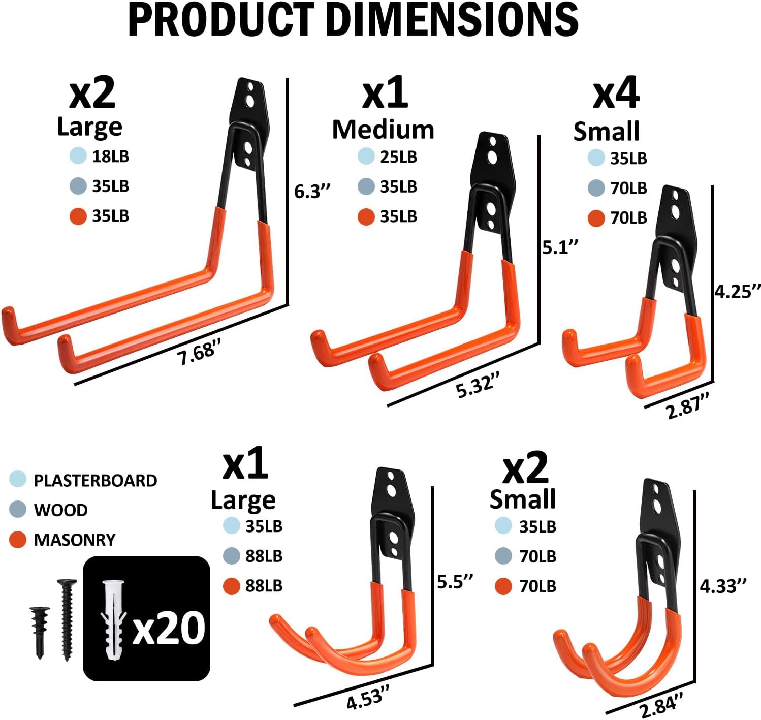 Vivicreate Heavy-Duty Garage Hooks - 10 Pack Wall Mount Utility Storage with Anti-Slip PVC Coating