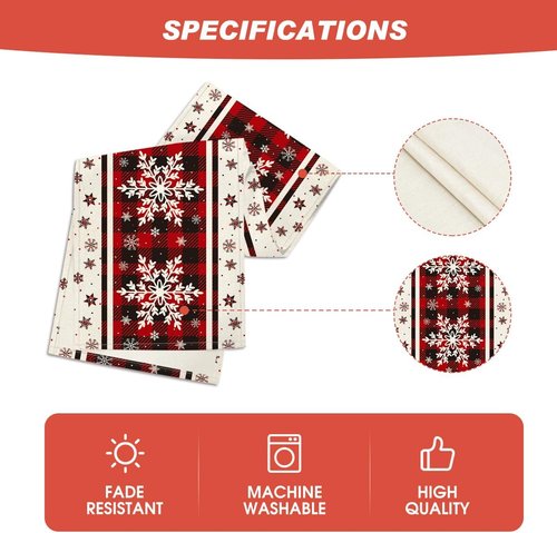 Artoid Mode Buffalo Plaid Christmas Table Runner - 13x72 Inch Winter Decor for Home Parties