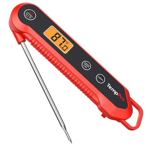 ThermoPro TempPro 1-2 Sec Instant Read Digital Meat Thermometer, ±0.9°F Accuracy, Waterproof & Backlight Food Thermometer for Cooking, Oil Fry Candy Meat Probe for Kitchen, BBQ, Oven, Grill, Smoker