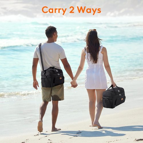 Lifewit Insulated Cooler Bag - Large Leakproof Beach Cooler for 32/48 Cans | Portable Double Layer Ice Chest for Camping & Road Trips