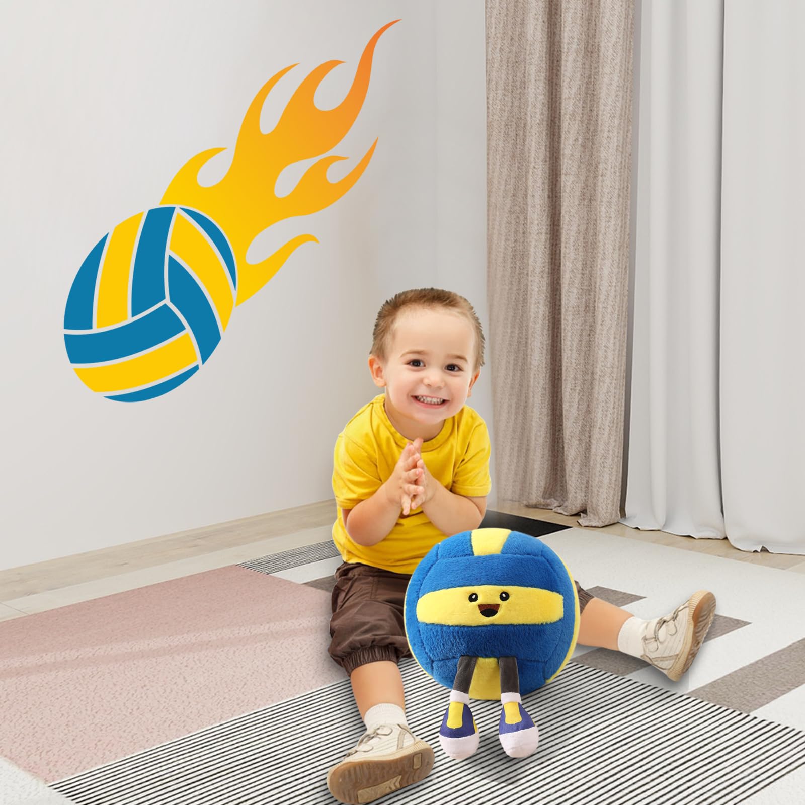 Stepxi Volleyball Plush - Soft Funny Volleyball Stuff Animal Plush Toy, Cute Birthday Plush Toy Gifts for Boys Girls and Sports Enthusiast Room Decor Pillow