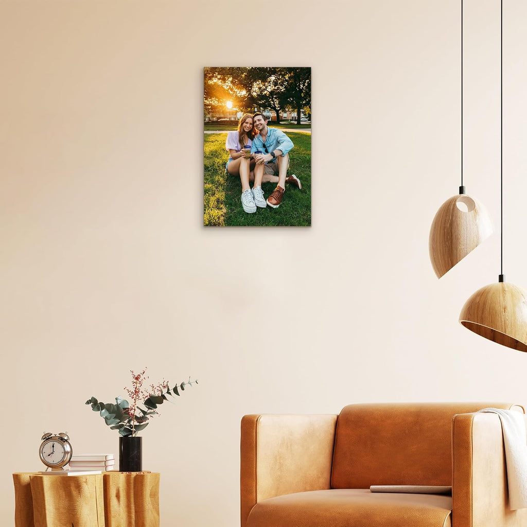 Skiennix Personalized Canvas Wall Art - Custom Framed 8" X 12" Photo Prints for Living Room & Bedroom Decor