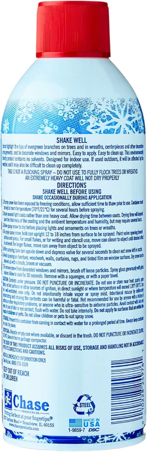 Santa Snow Spray - 2 Pack 9oz Aerosol Cans for Festive Holiday Decorations