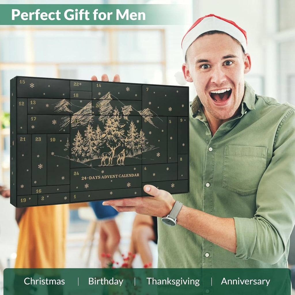 Survival Kit Advent Calendar - 24 Days of Essential Emergency Gear for Men | Perfect Xmas Gifts for Outdoor Enthusiasts
