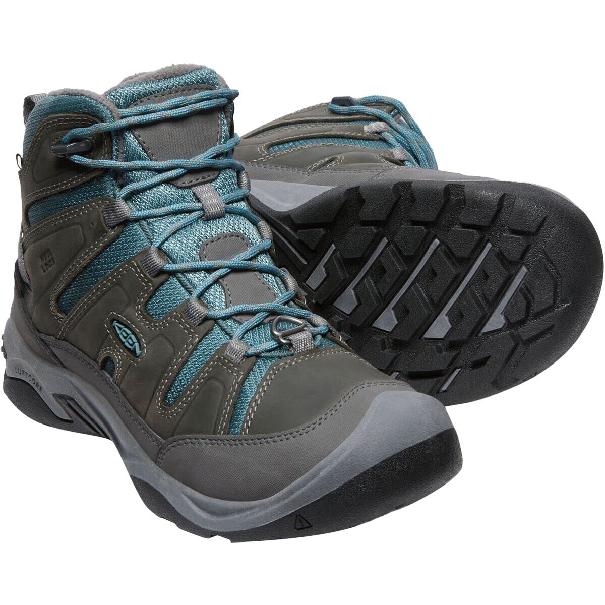 KEEN Women’s Circadia Mid Height Polar Hiking Boots, Steel Grey/North Atlantic, 9.5 Medium US