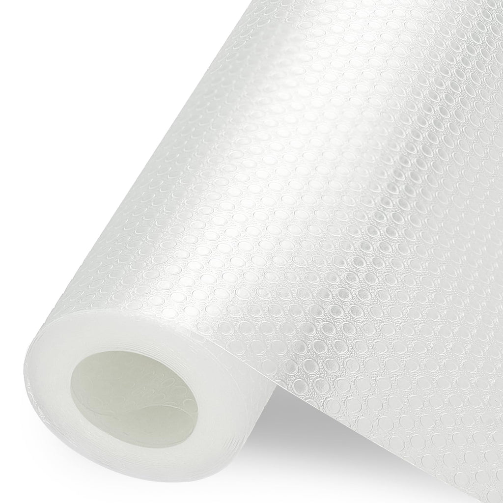 Shelf Liner, Waterproof Refrigerator Liner, Drawer Liners for Kitchen Cabinet, Bathroom Under Sink Mat Non Adhesive Fridge Liner EVA Place Mats Roll - Clear 17.7"×78.7"