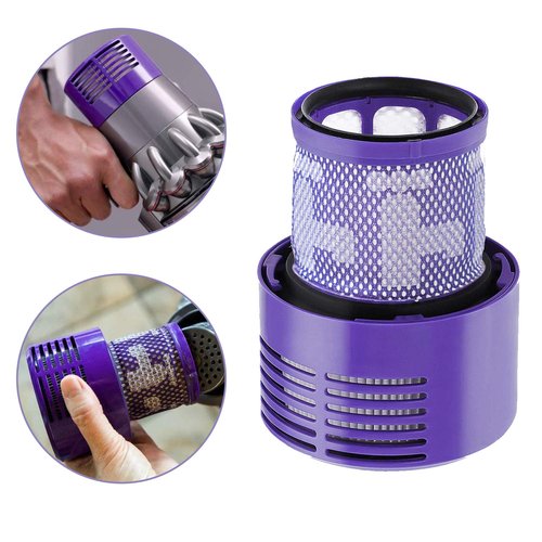 2 Pack V10 Vacuum Filter Replacement Compatible for Dyson V10 Cyclone Series, V10 Animal, V10 Absolute, V10 Total Clean, SV12, Part No. 969082-01