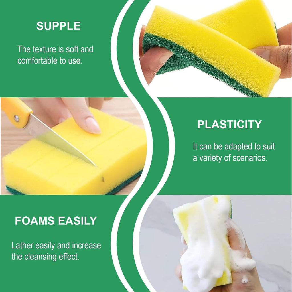 Skiennix Kitchen Cleaning Sponges - 24 Pack Non-Scratch Scrub Dish Sponges for Safe, Stink-Free Cleaning