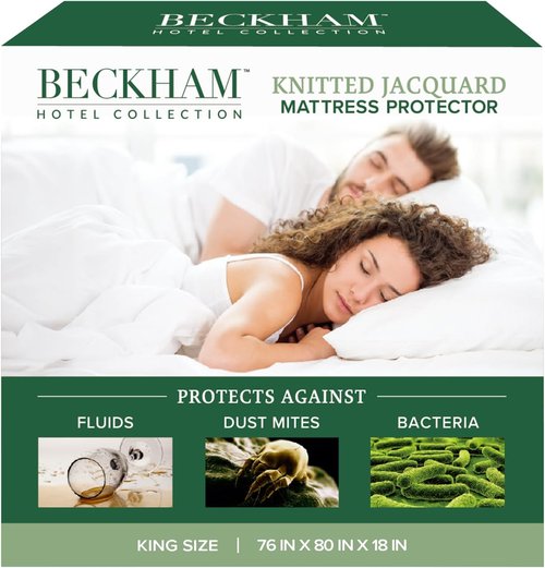 Beckham Hotel Collection Mattress Protector - Hotel-Grade Viscose Blend for Silent Waterproof Protection, King Size