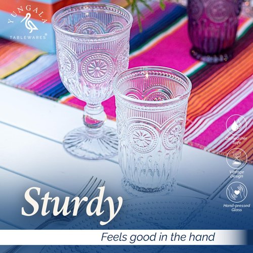 Yungala Clear Highball Glasses Set of 6 Tall Drinking Glasses 10 oz