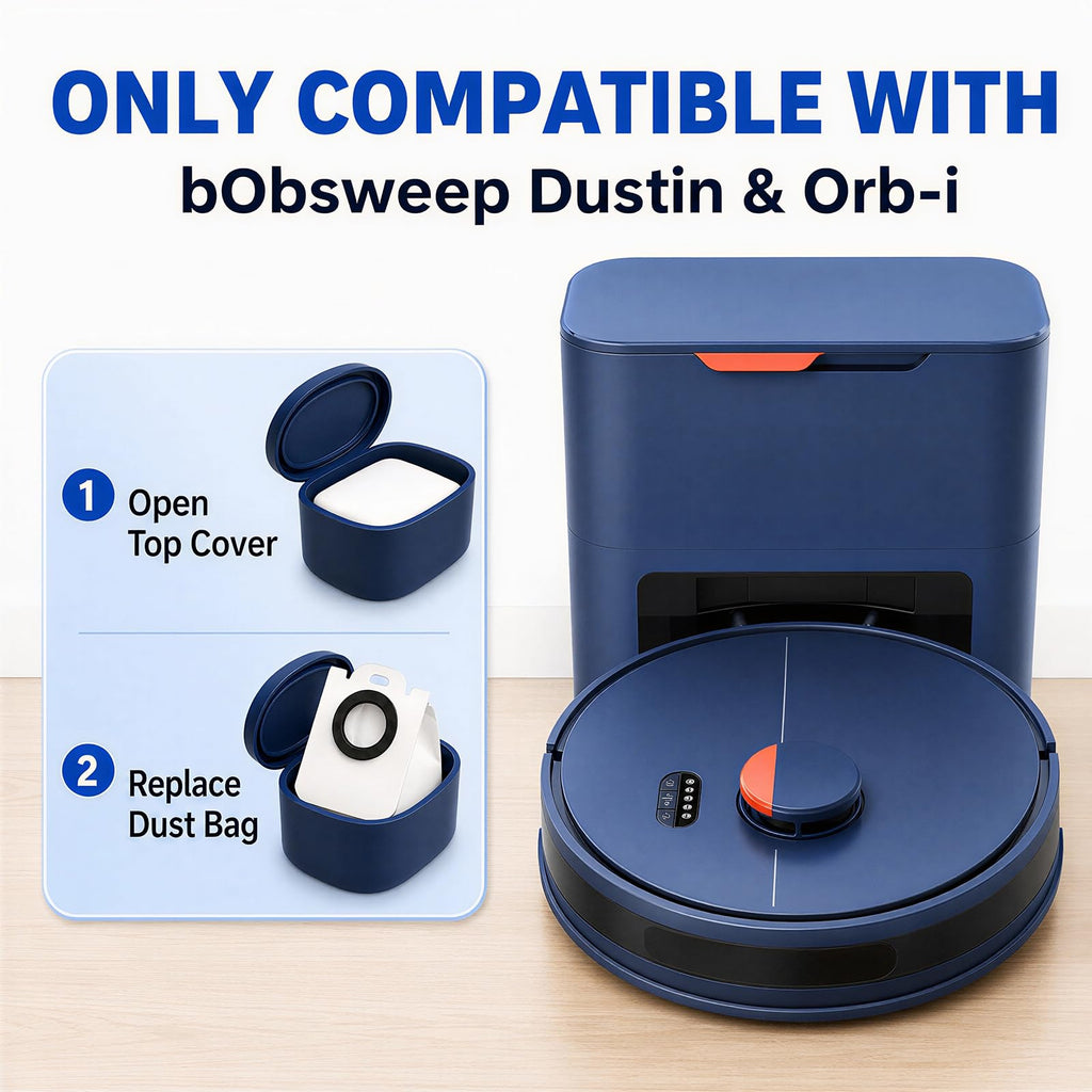 10 Pack 4.6 Liter Disposable Dust Bag Compatible with bObsweep Dustin & Orb-i Self-Emptying Robot Vacuum Replacement Parts Accessories, 10 Vacuum Bags