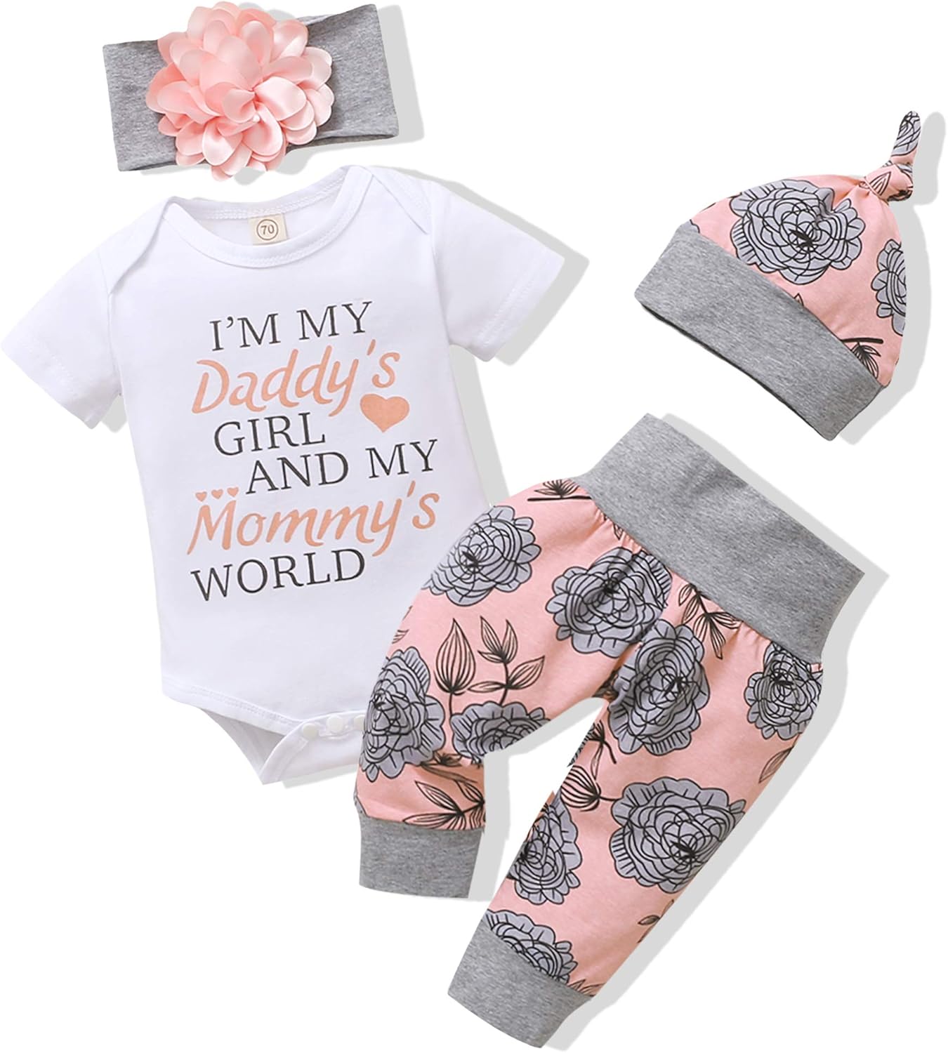 Renotemy Baby Girl Summer Outfit - Cute Infant Romper & Pants Gift Set | Perfect for Newborns