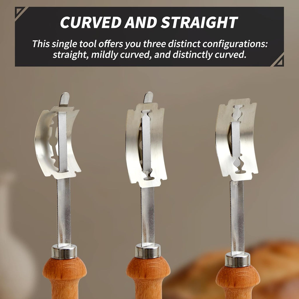 Skiennix Bread Lame - Sourdough Scoring Tool with 10 Razor Blades & Protective Cover | Essential Baking Supplies